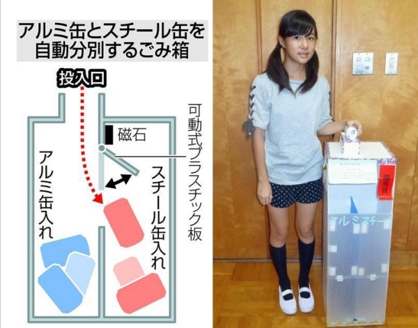 創意非凡！日本小學生發明自動分類垃圾桶成功取得專利