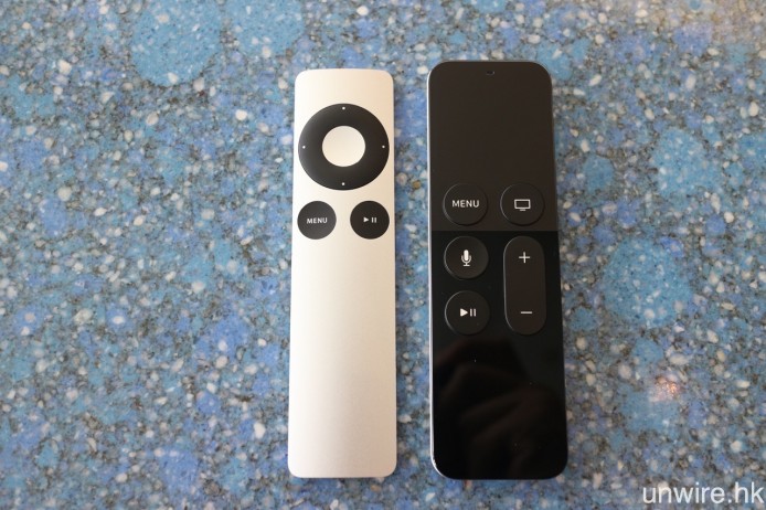 比較 Apple Remote 及 Apple TV Remote，可以發現後者明顯較闊較厚，而且邊角亦較為圓滑，艾域個人還是喜歡舊版的外型。