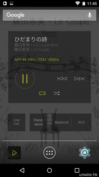 內置 Onkyo 自家播放器 Apps，亦可將它當成 Widgets 小工具加入到 Home Screen，方便快速轉歌。