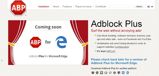AdBlock Plus 開始製作 Microsoft Edge 插件