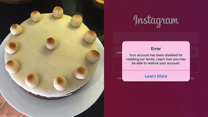 將蛋糕相片當乳房   Instagram 擺烏龍封帳號