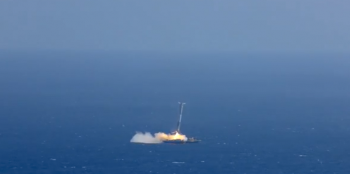 SpaceX 循環再用火箭成功着陸海上回收站