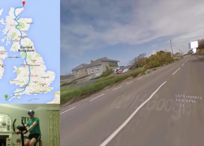 戴著 VR 去踩車  男子擬虛擬橫越英國