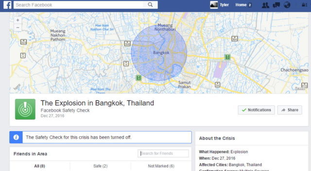 嚇到個心離一離！Facebook 擺烏龍誤報曼谷發生爆炸