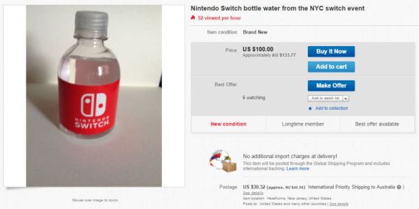 連樽裝水都有人賣！大量任天堂 Switch 試玩會免費紀念品於網上兜售
