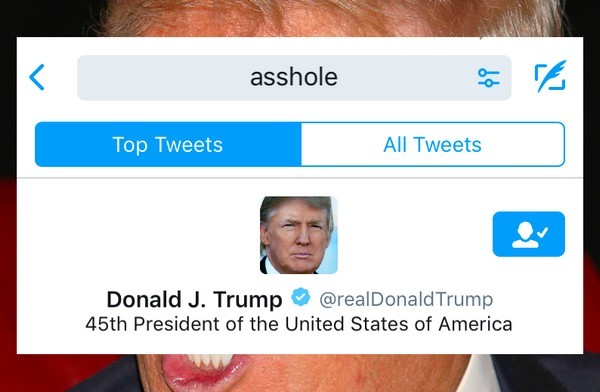 Twitter 出現惡作劇！搜尋「混蛋」等負面字眼時首個結果都係特朗普
