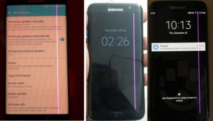 屏幕出現粉紅線  Galaxy S7 edge 硬件問題突成焦點