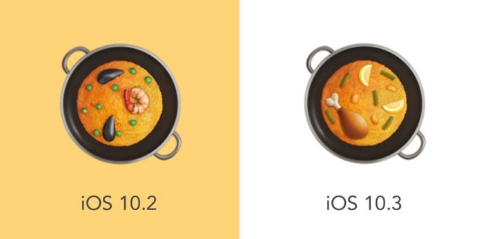 尊重傳統，iOS 10.3 修正西班牙鍋飯 Emoji