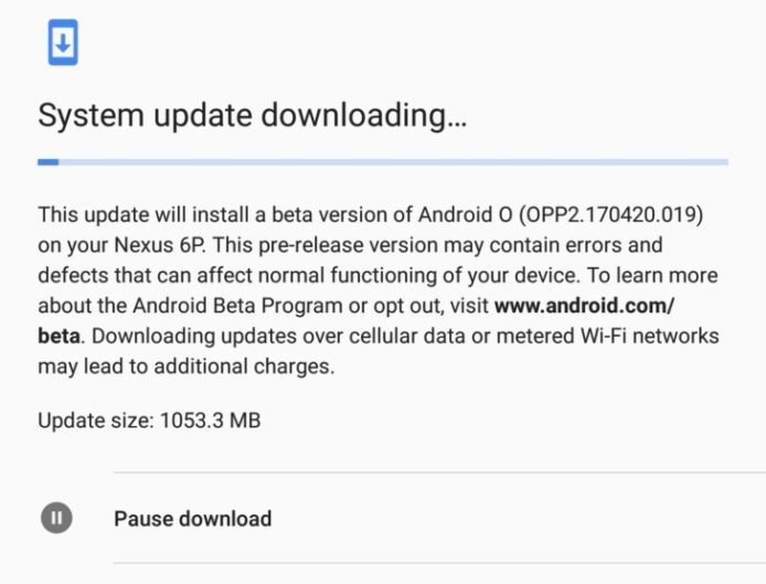 Android O 新功能  系統更新時可暫停