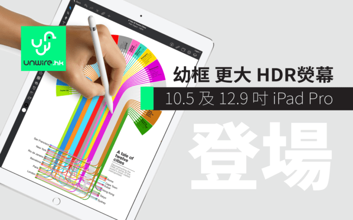 Apple 新 iPad Pro 10.5 及 12.9 吋！邊框更窄熒幕支援 HDR