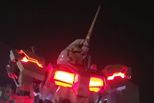 台場1:1獨角獸Gundam發光測試　Psycho Frame會變多種顏色