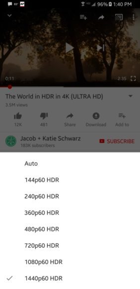 手機版 YouTube 加入 HDR 影片播放行列