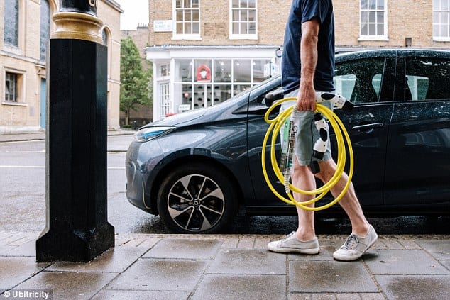 推動環保電動車  英國政府將街燈變身充電柱