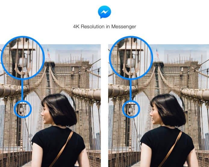 支援 4K 解像度   FB Messenger 分享相片更高質
