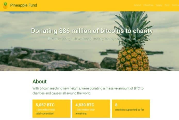 憑藉 Bitcoin 致富！菠蘿基金捐 6.7 億做善事