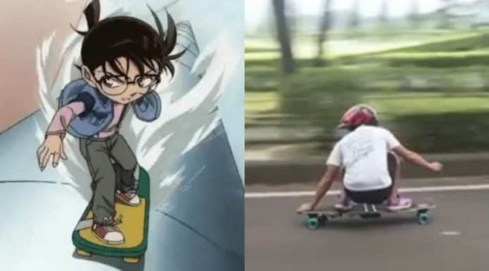 日本高中生自製「名偵探柯南」電動滑板