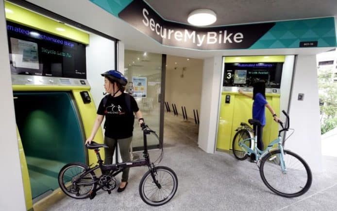 新加坡智能地下單車停車場　解決亂泊問題