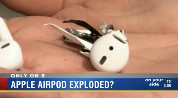 蘋果無線耳機 AirPods 懷疑出煙爆炸