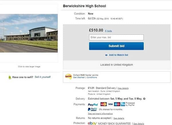 英國高中生畢業惡搞  將學校連校長老師放 eBay 拍賣