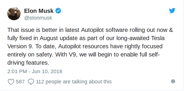 Tesla 完整 Autopilot 功能  今年 8 月正式推出