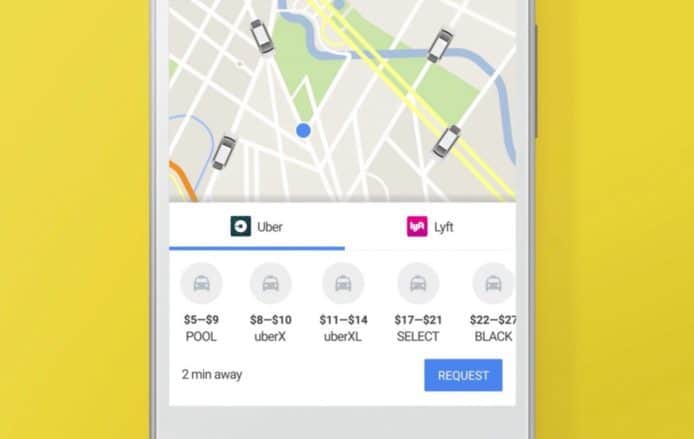 Uber 約車服務突然從 Google 地圖消失