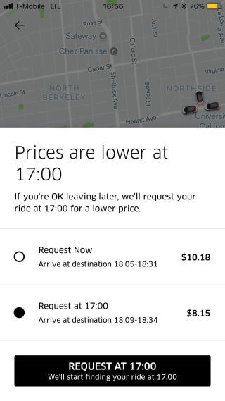 Uber 測試新功能  乘客願等車資有折