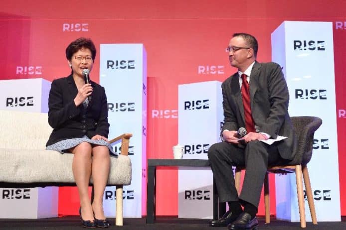 林鄭出席RISE科技會議：香港是自己成功的受害者　智能城市要急起直追