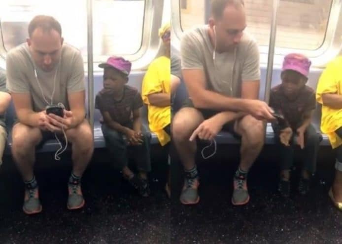 男童地鐵不停偷看屏幕   紐約男子慷慨借出手機網民激讚