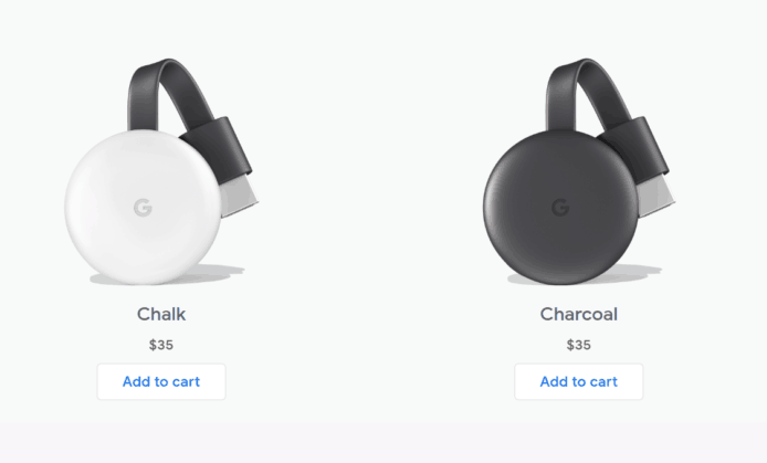 Google Chromecast 3 登場　啞面機身+新顏色