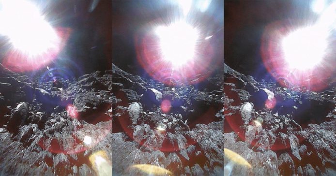 日本「龍宮」小行星探測器傳回首段影片