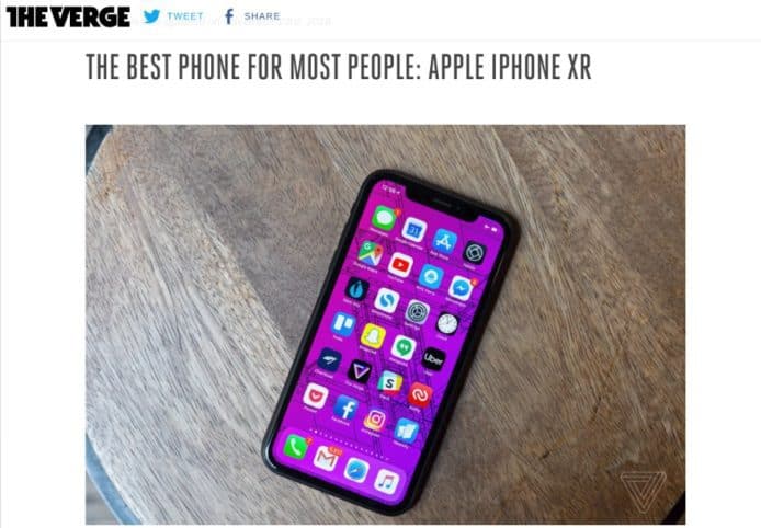 iPhone XR 被外媒評為 The Best Phone for Most People