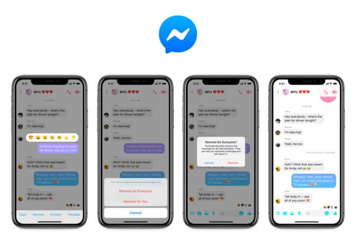 Facebook Messenger 終於推出收回訊息功能