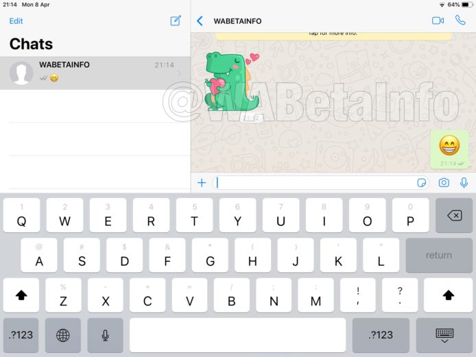 WhatsApp 正開發 iPad 版本   採用分屏介面設計