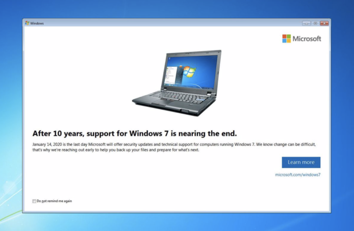 Microsoft 開始提醒 Windows 7 用家是時候換電腦