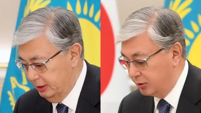 哈薩克斯坦臨時總統 P 圖磨皮執走雙下巴