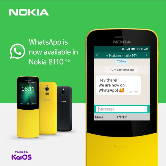 WhatsApp 推出 KaiOS 版　Nokia 8110 4G版可用