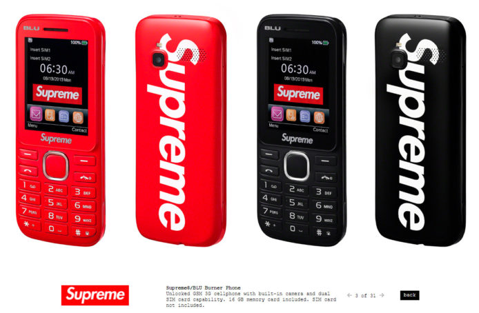 Supreme 推出手機　聯乘BLU推出3G功能電話