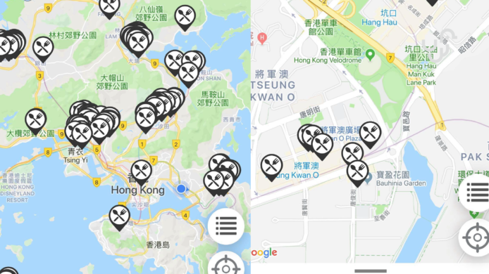 港人開發《WhatsGap》地圖App　找出附近罷食餐廳位置
