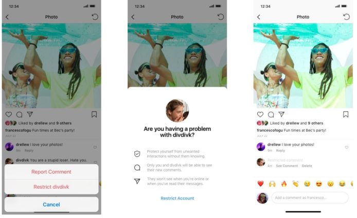 Instagram 開放 Restrtict 功能   減少欺凌者與他人互動