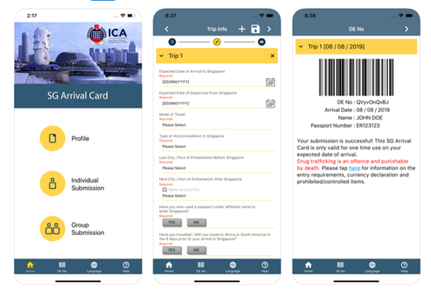 新加坡明年起取消紙質入境卡   網站或手機App遞交入境資料