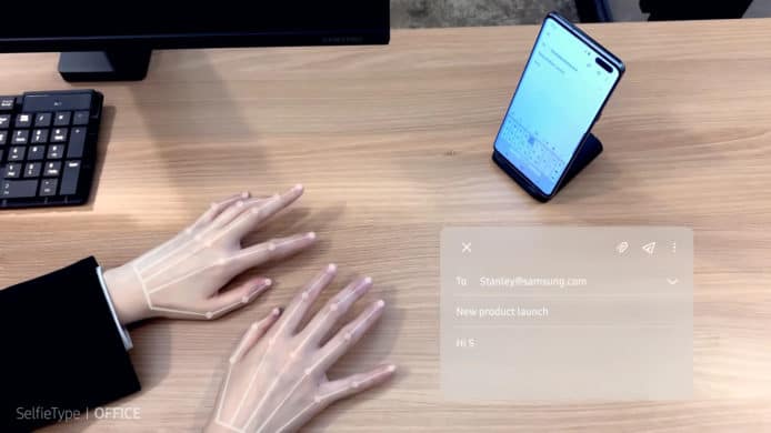 自拍鏡頭配合人工智能   Samsung C-Lab 研發 SelfieType 隱形鍵盤