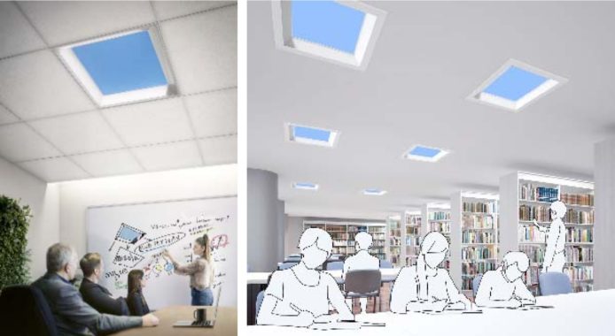 特製 LED 燈模擬藍天日照    三菱新科技減低辦公室壓力