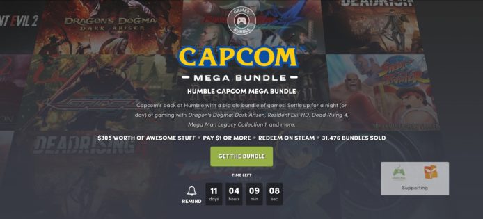 Humble Bundle 推 CAPCOM 遊戲套裝優惠　最低 1 美元可買 3 款遊戲