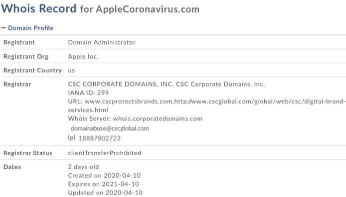 Apple 登記新域名　可能用作疫情追蹤相關網站