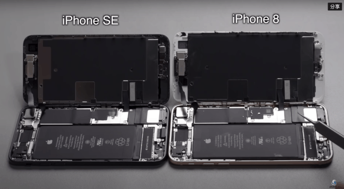 iPhone SE2 陸媒拆解：零件幾乎全與 iPhone 8 通用   只有處理器、後置相機、電池不同