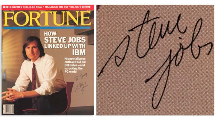 蘋果 Steve Jobs 親筆簽名 Fortune 雜誌拍賣    底價達 HK $85,250
