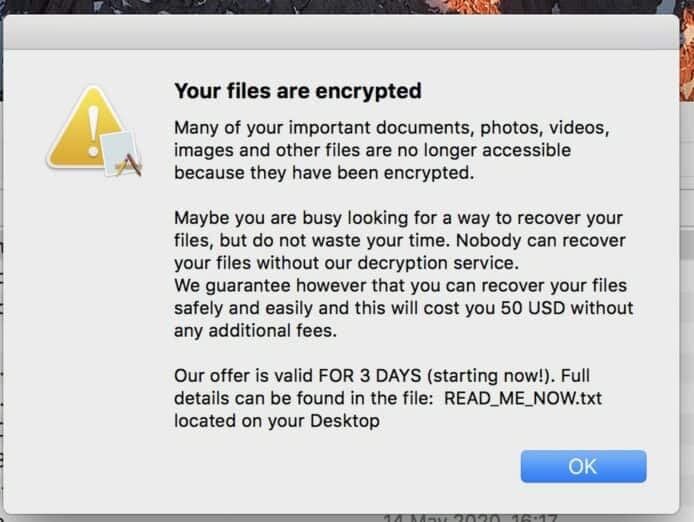 macOS 出現新種勒索軟件　隱藏於盜版軟件會鎖死檔案