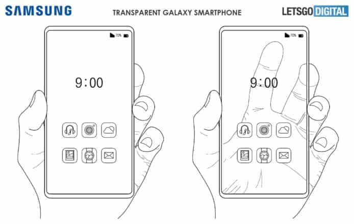 全透明屏幕睇通睇透   Samsung 申請全新手機設計專利