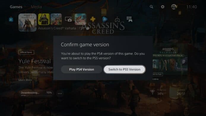 PS5 系統更新   主動建議用戶玩 PS5 版遊戲