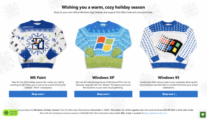 微軟官方 Windows 毛衣  經典藍天綠地、logo著上身